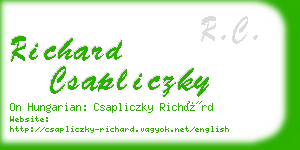 richard csapliczky business card